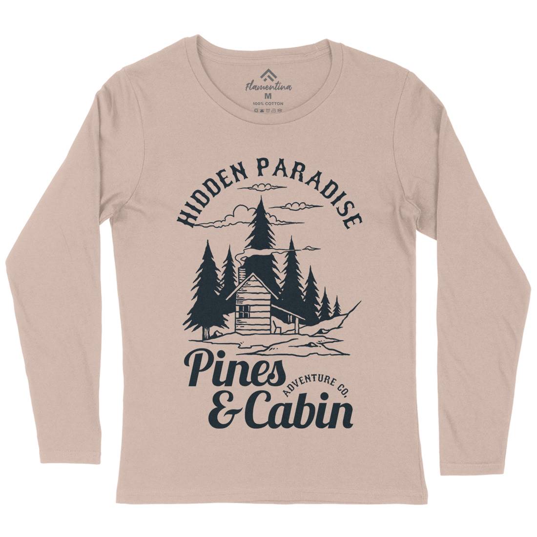 Pines And Cabin Womens Long Sleeve T-Shirt Nature C756