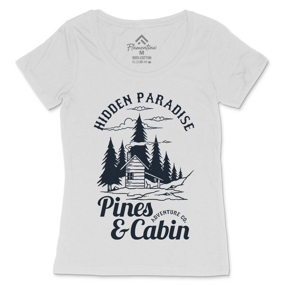 Pines And Cabin Womens Scoop Neck T-Shirt Nature C756
