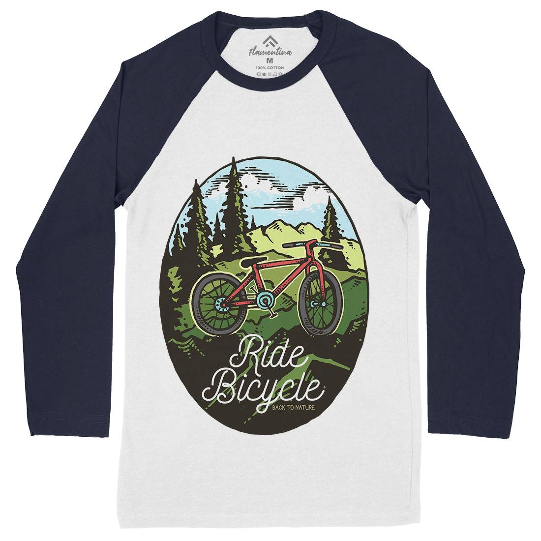 Ride Bicycle Mens Long Sleeve Baseball T-Shirt Bikes C758