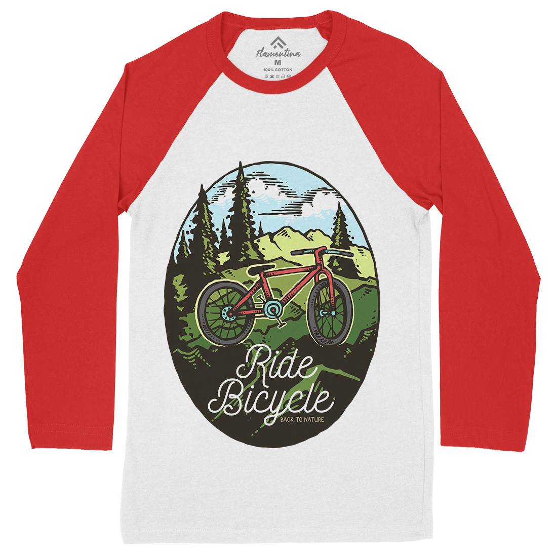 Ride Bicycle Mens Long Sleeve Baseball T-Shirt Bikes C758
