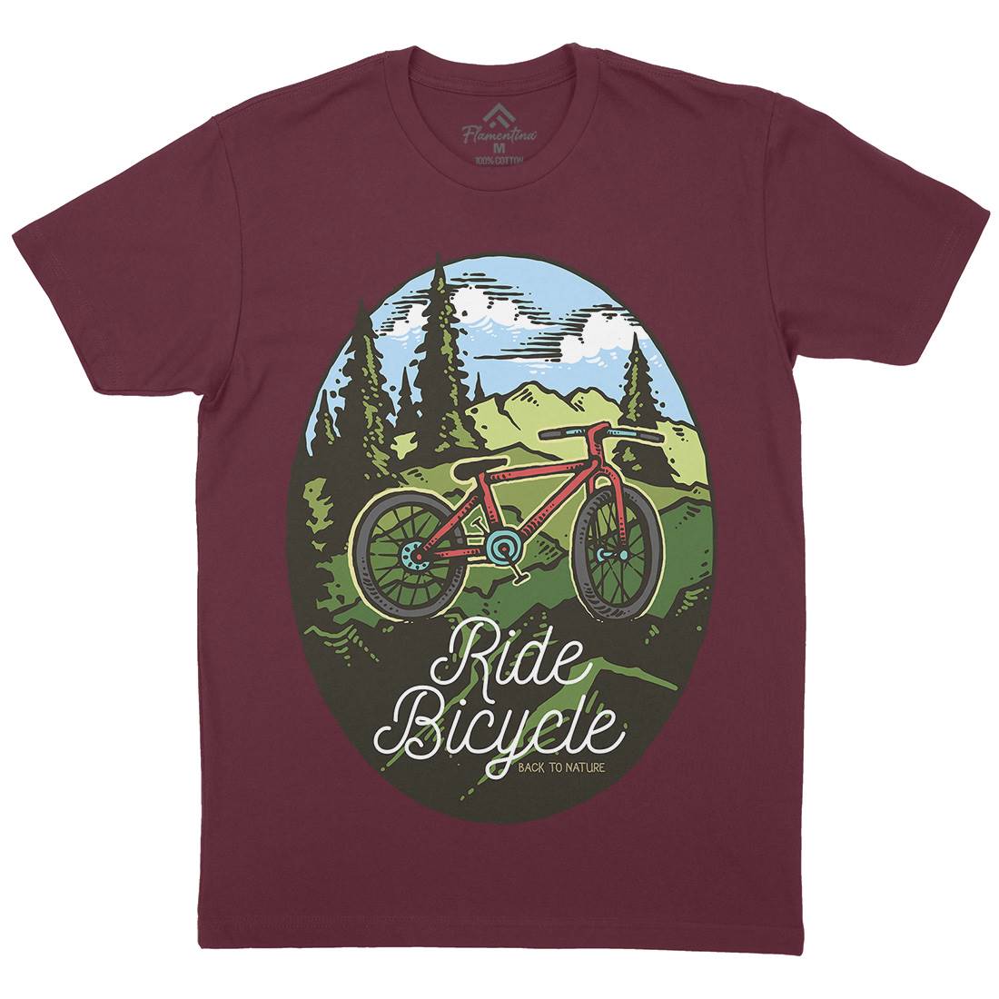 Ride Bicycle Mens Organic Crew Neck T-Shirt Bikes C758