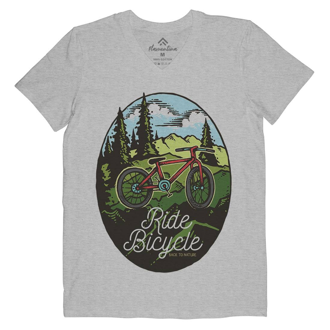 Ride Bicycle Mens V-Neck T-Shirt Bikes C758