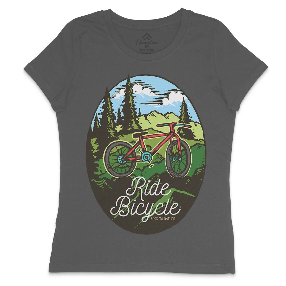 Ride Bicycle Womens Crew Neck T-Shirt Bikes C758