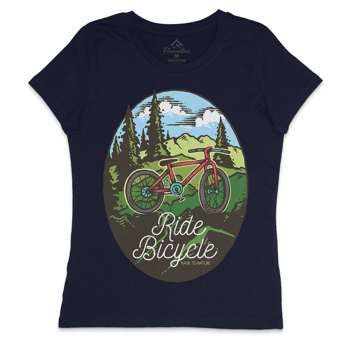 Ride Bicycle Womens Crew Neck T-Shirt Bikes C758