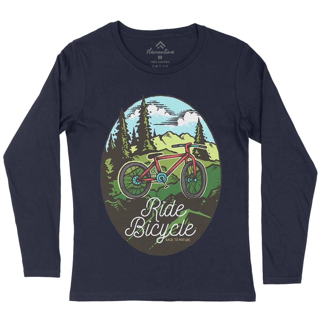 Ride Bicycle Womens Long Sleeve T-Shirt Bikes C758