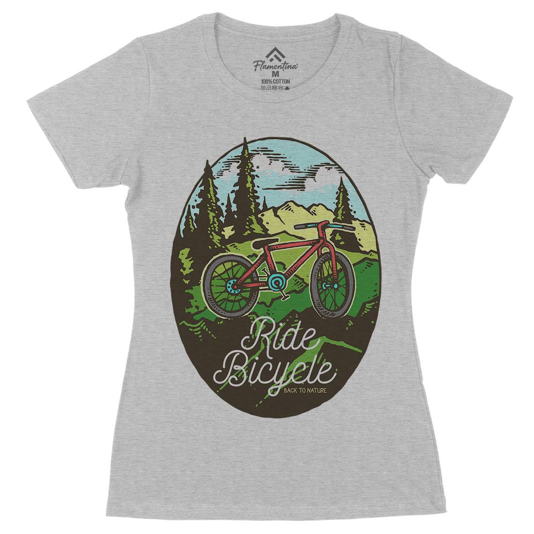 Ride Bicycle Womens Organic Crew Neck T-Shirt Bikes C758
