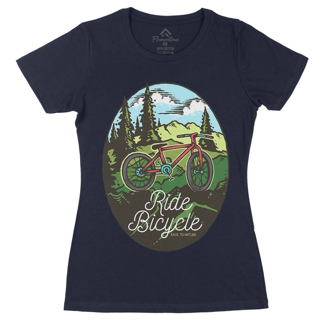 Ride Bicycle Womens Organic Crew Neck T-Shirt Bikes C758