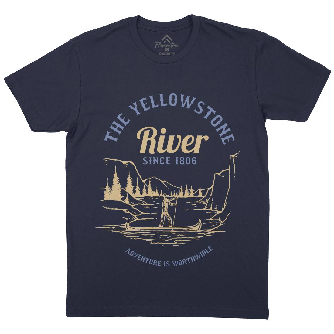 River Adventure Mens Organic Crew Neck T-Shirt Nature C759