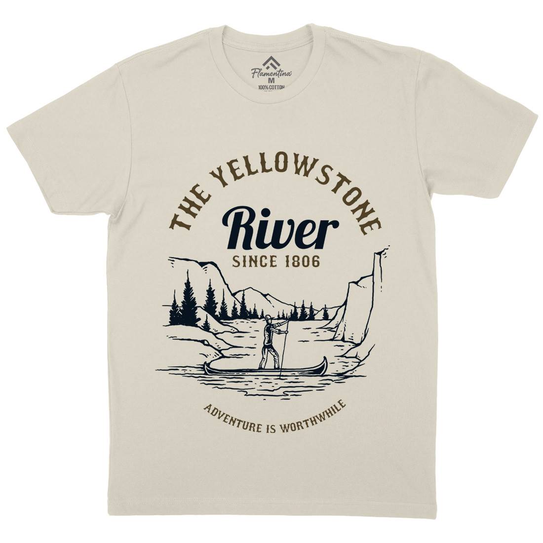 River Adventure Mens Organic Crew Neck T-Shirt Nature C759