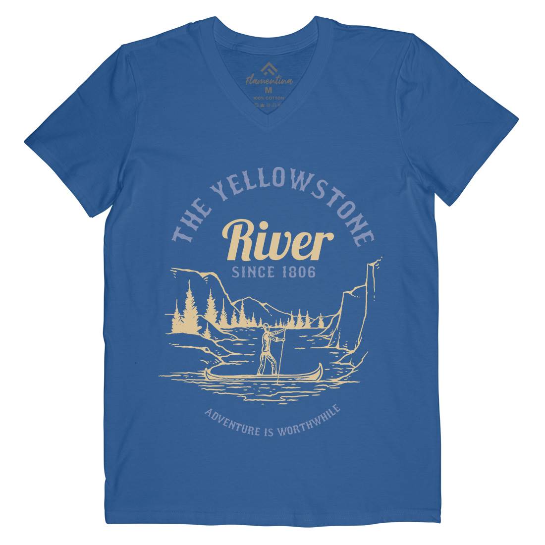 River Adventure Mens V-Neck T-Shirt Nature C759