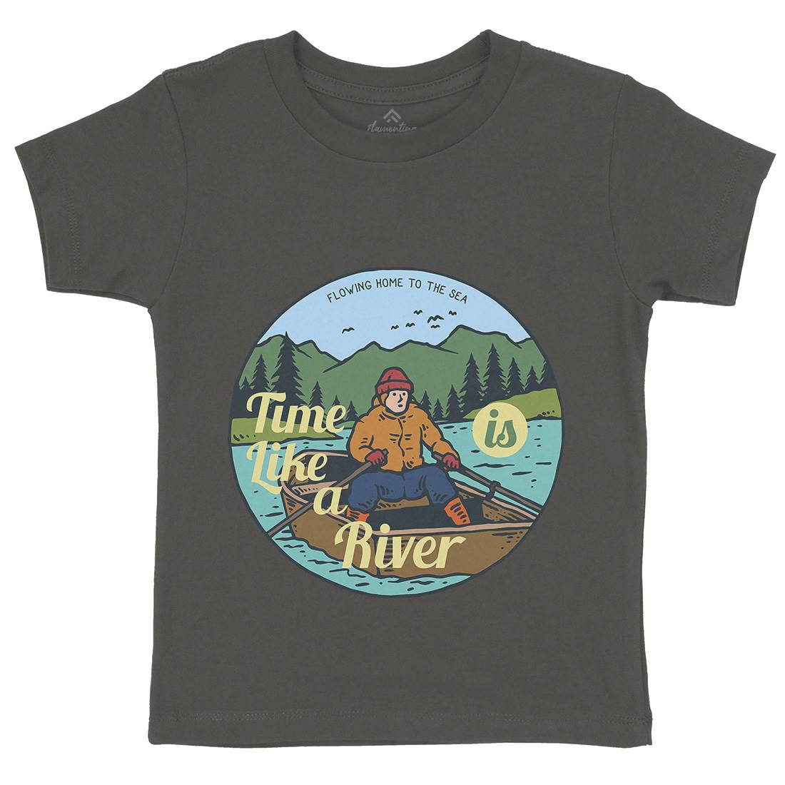 River Boat Kids Organic Crew Neck T-Shirt Nature C760