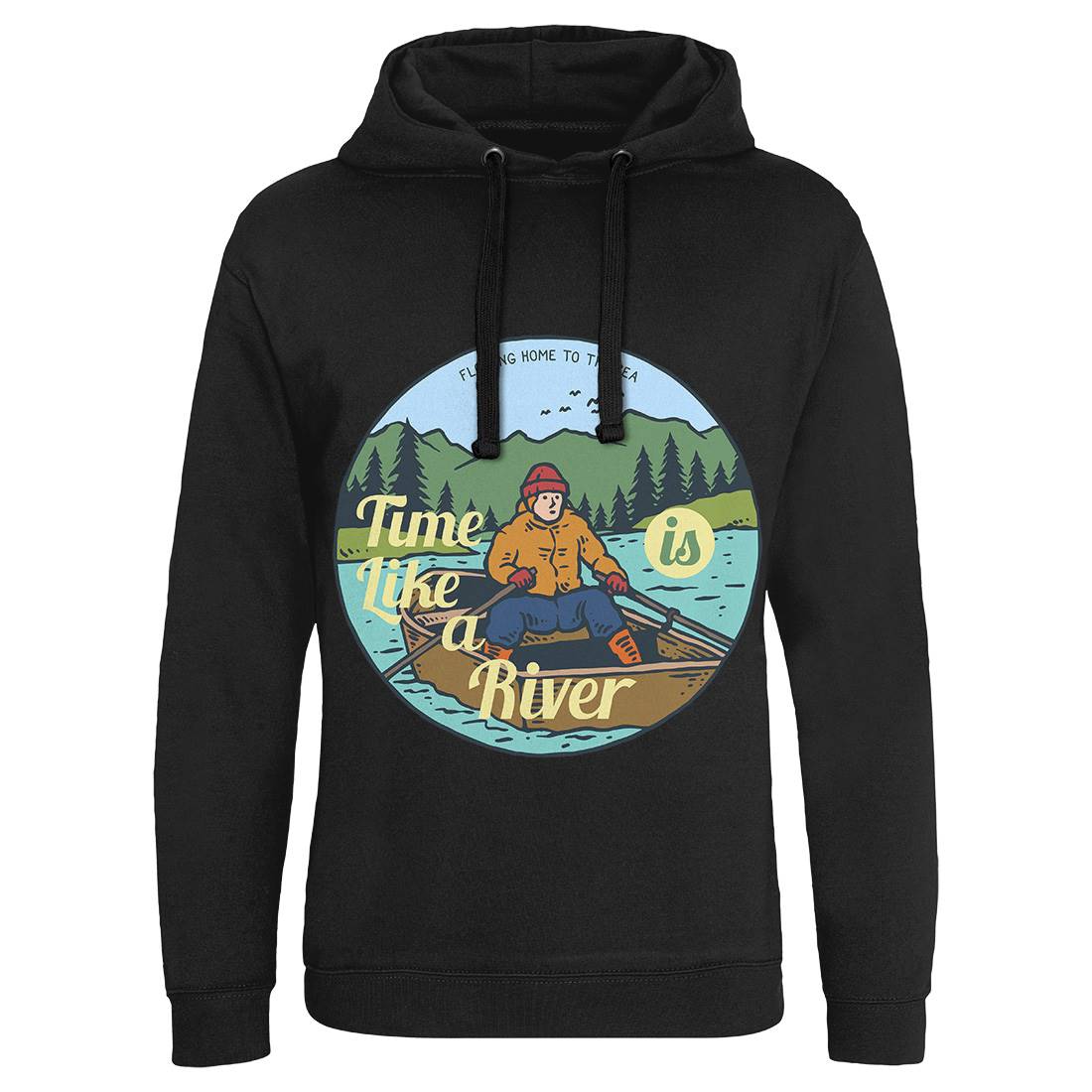 River Boat Mens Hoodie Without Pocket Nature C760
