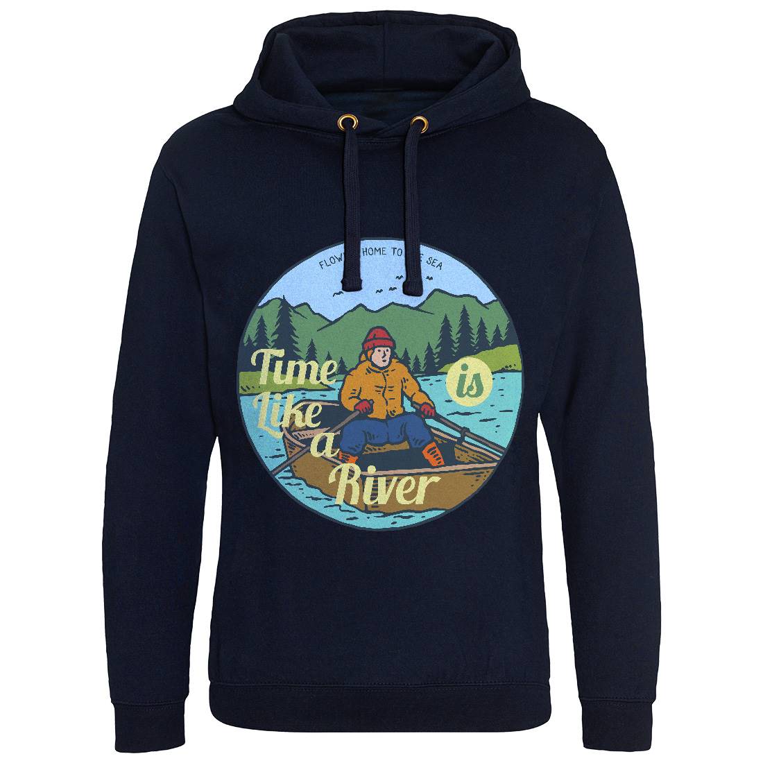 River Boat Mens Hoodie Without Pocket Nature C760