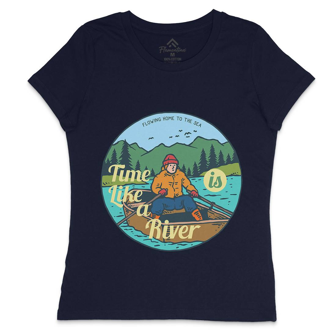 River Boat Womens Crew Neck T-Shirt Nature C760