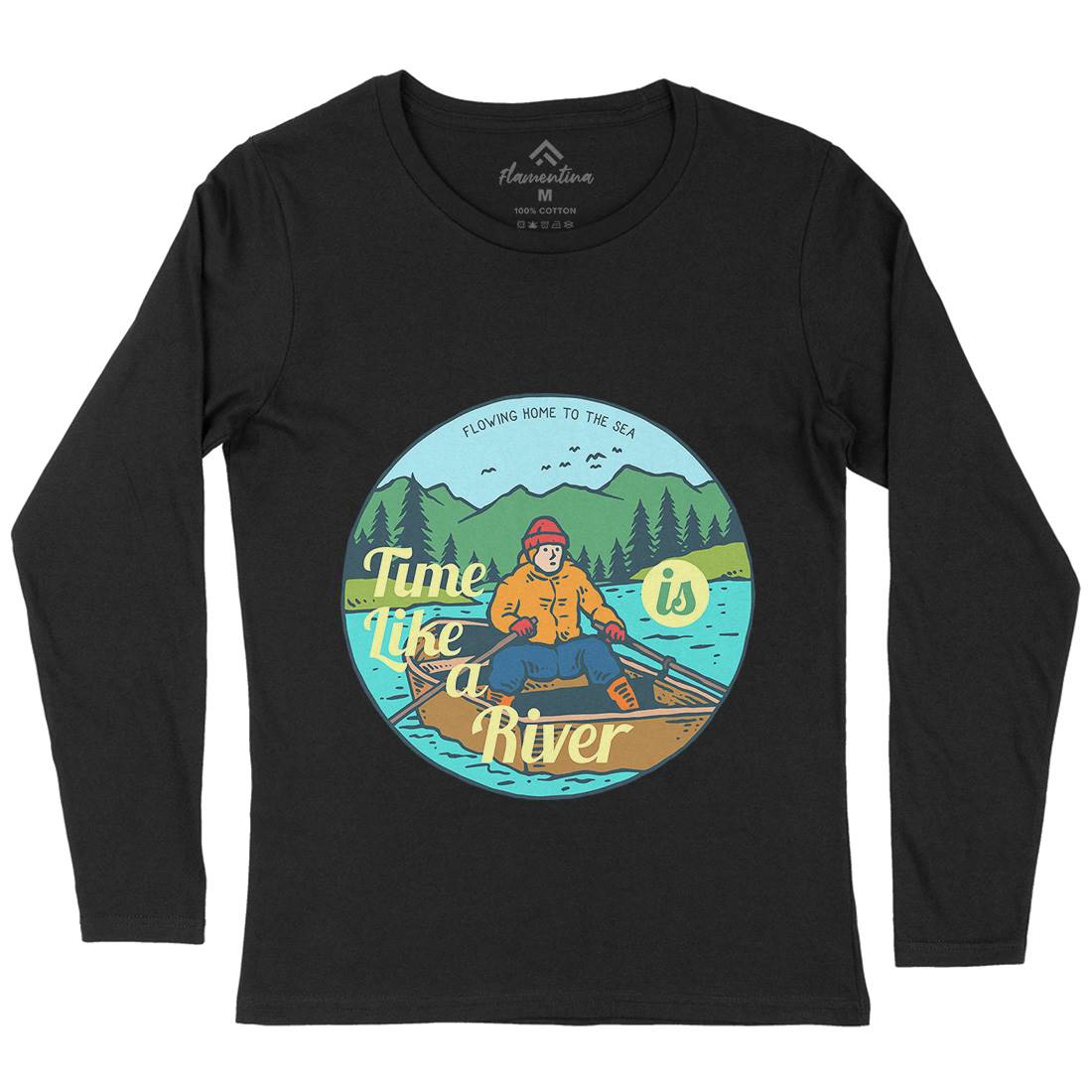 River Boat Womens Long Sleeve T-Shirt Nature C760