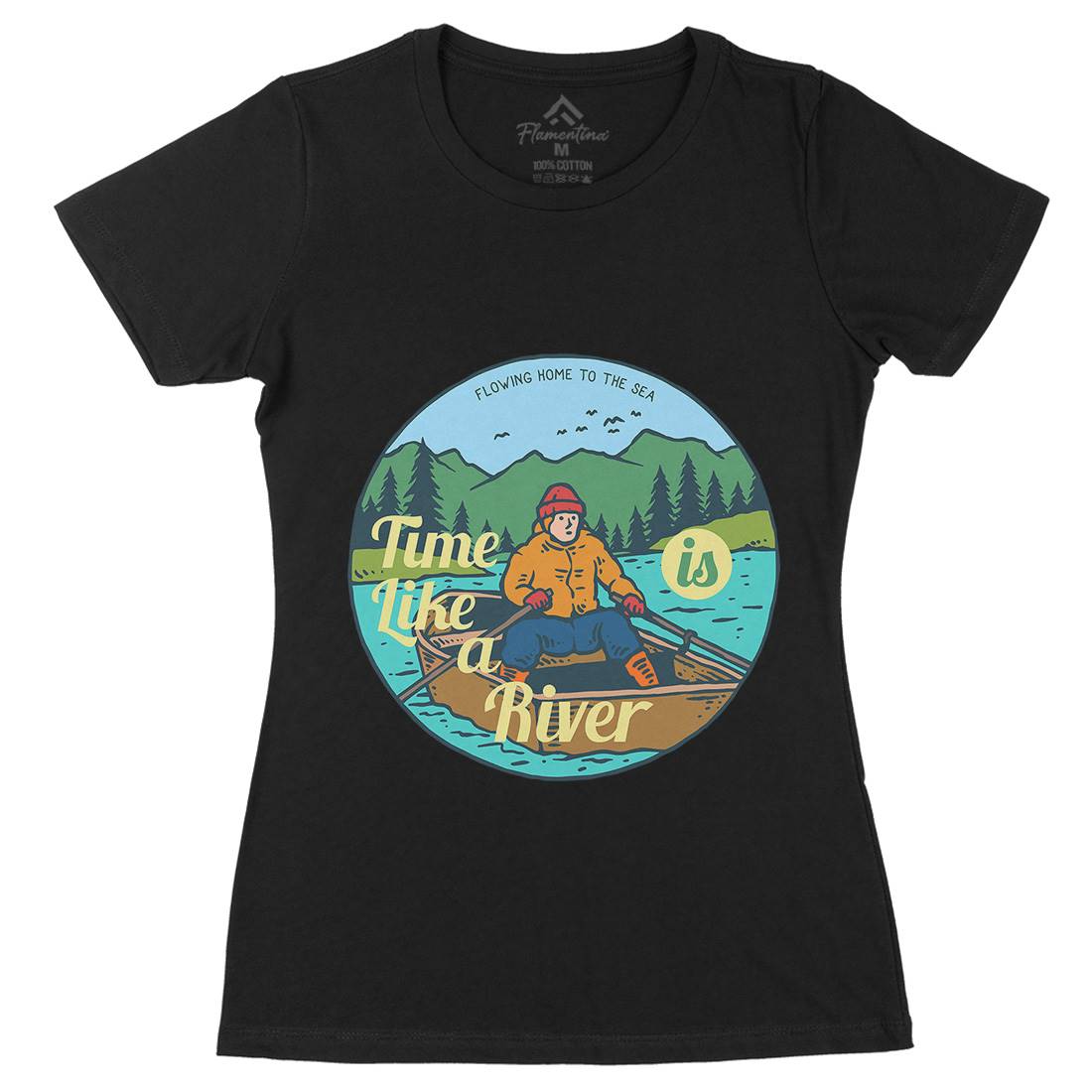 River Boat Womens Organic Crew Neck T-Shirt Nature C760