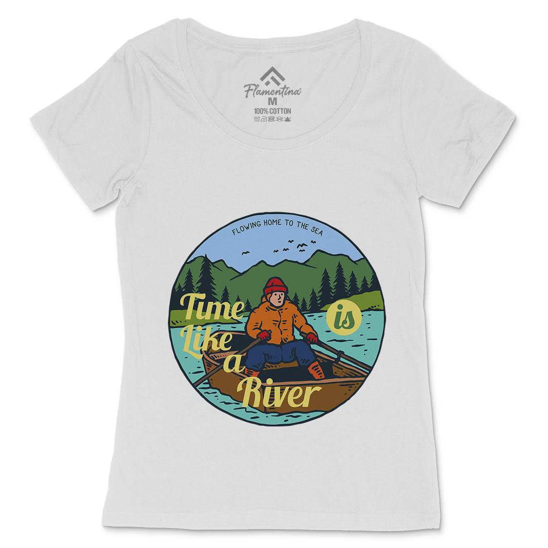 River Boat Womens Scoop Neck T-Shirt Nature C760