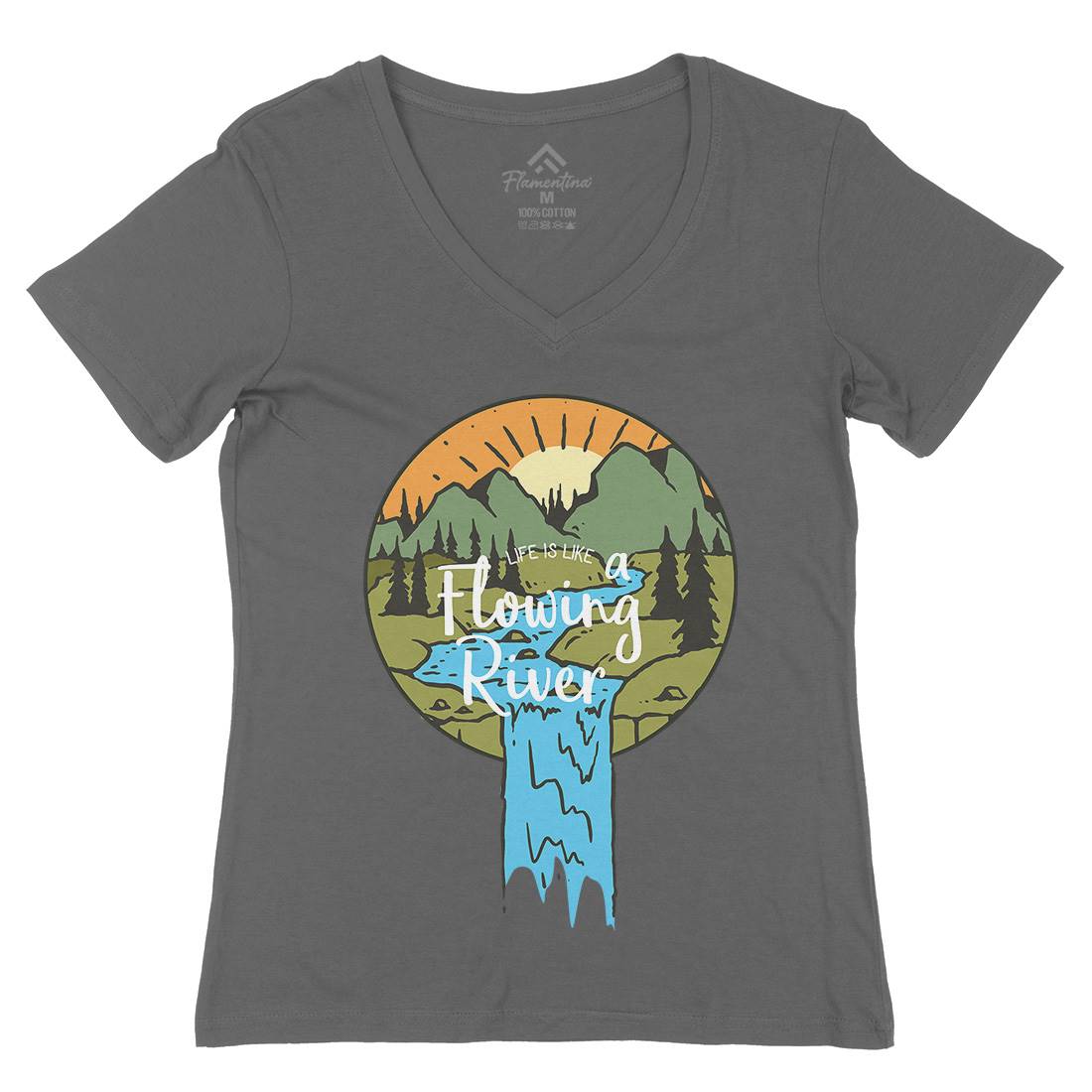 River Valley Womens Organic V-Neck T-Shirt Nature C761