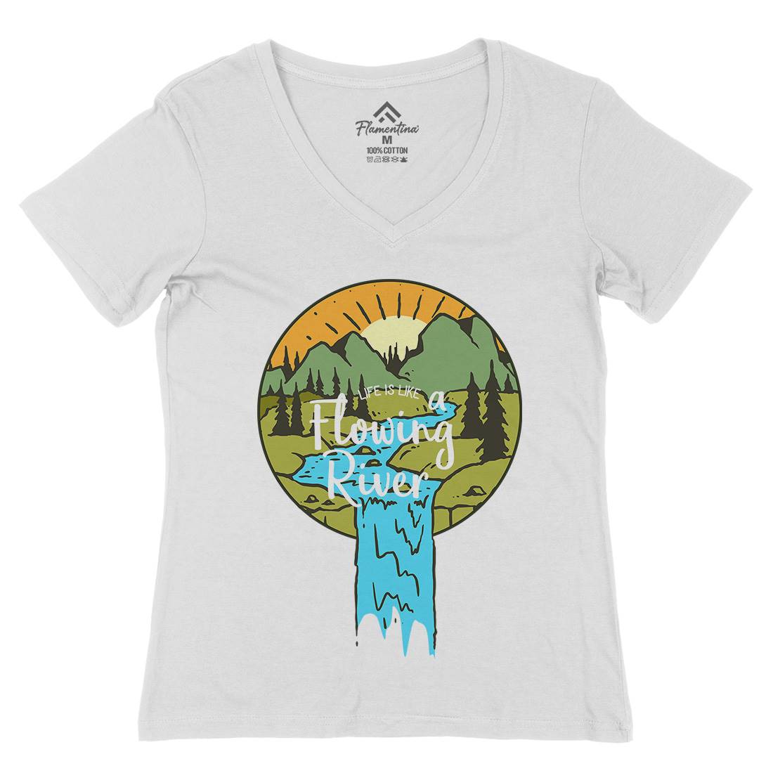 River Valley Womens Organic V-Neck T-Shirt Nature C761