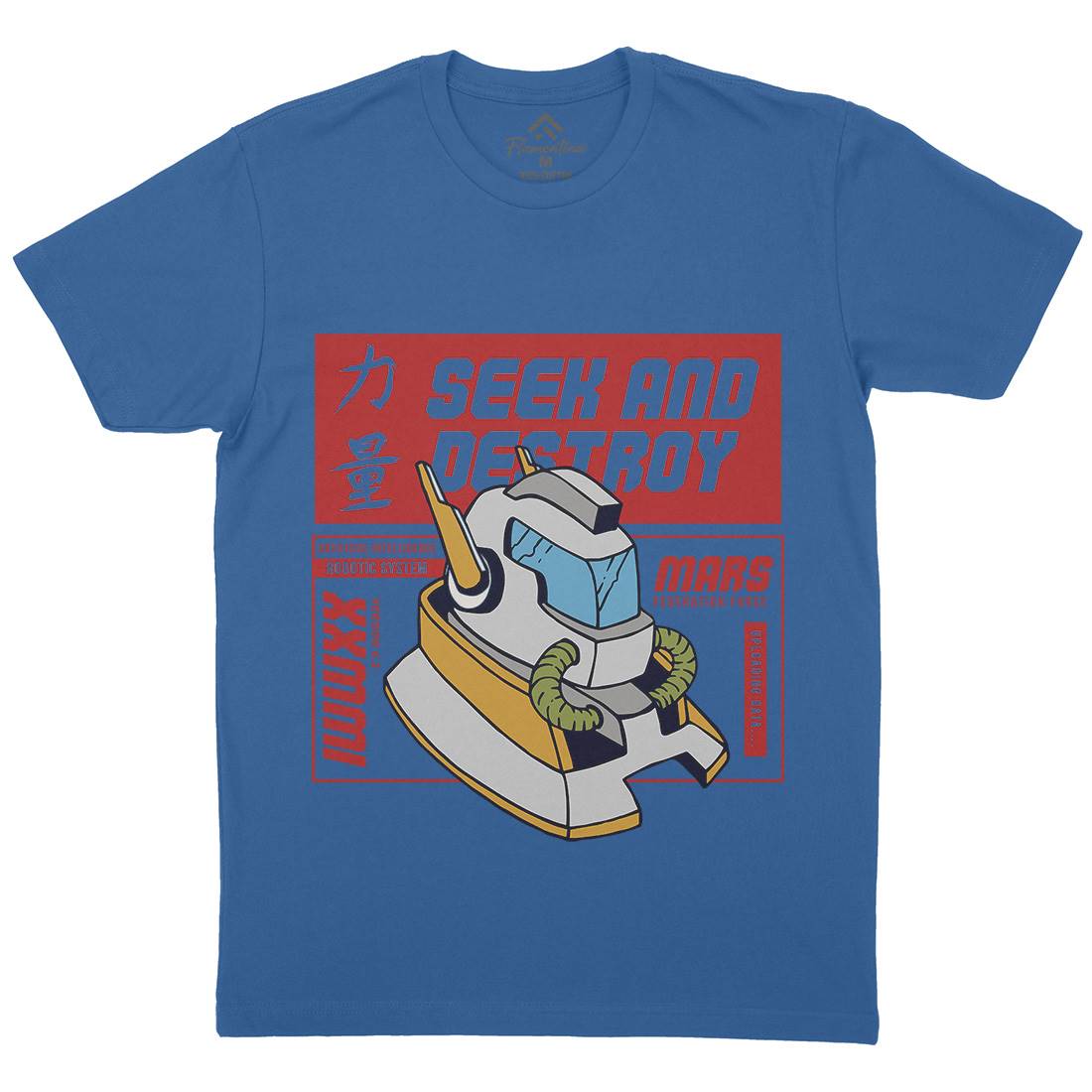 Robot Mens Organic Crew Neck T-Shirt Retro C762
