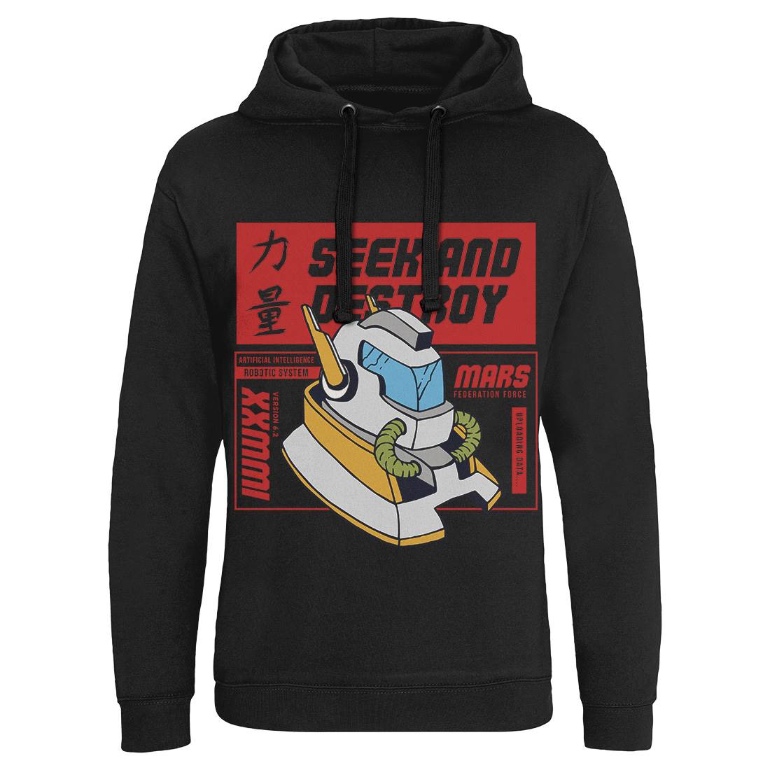 Robot Mens Hoodie Without Pocket Retro C762