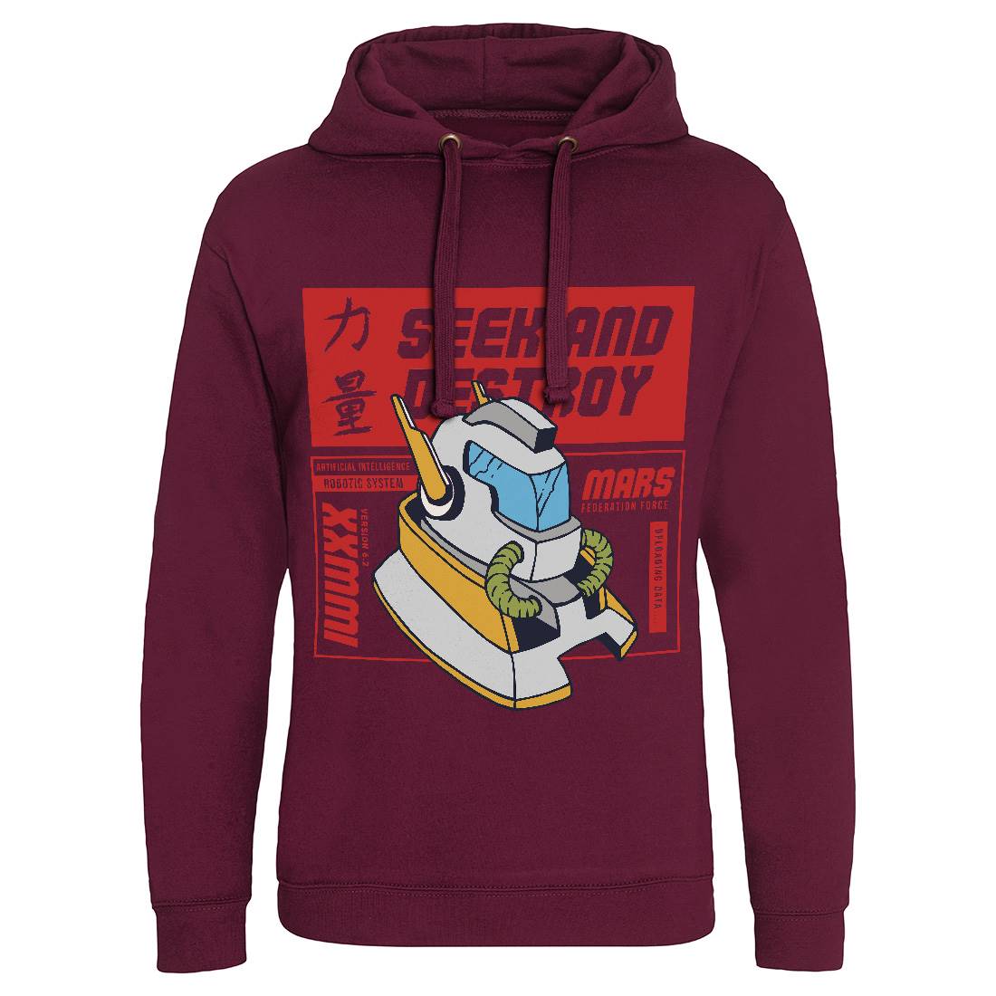 Robot Mens Hoodie Without Pocket Retro C762