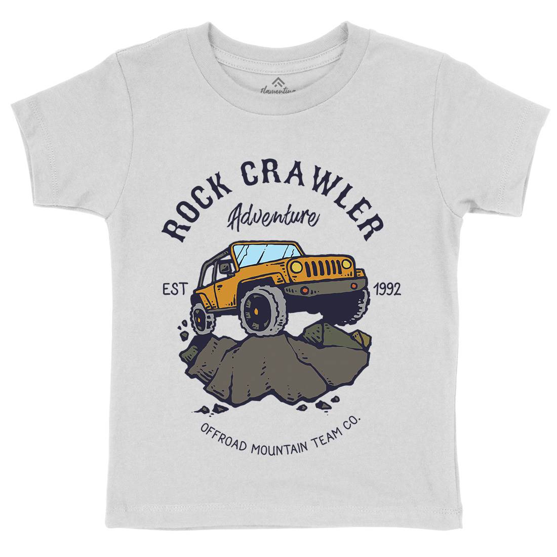 Rock Crawler Adventure Kids Organic Crew Neck T-Shirt Cars C763