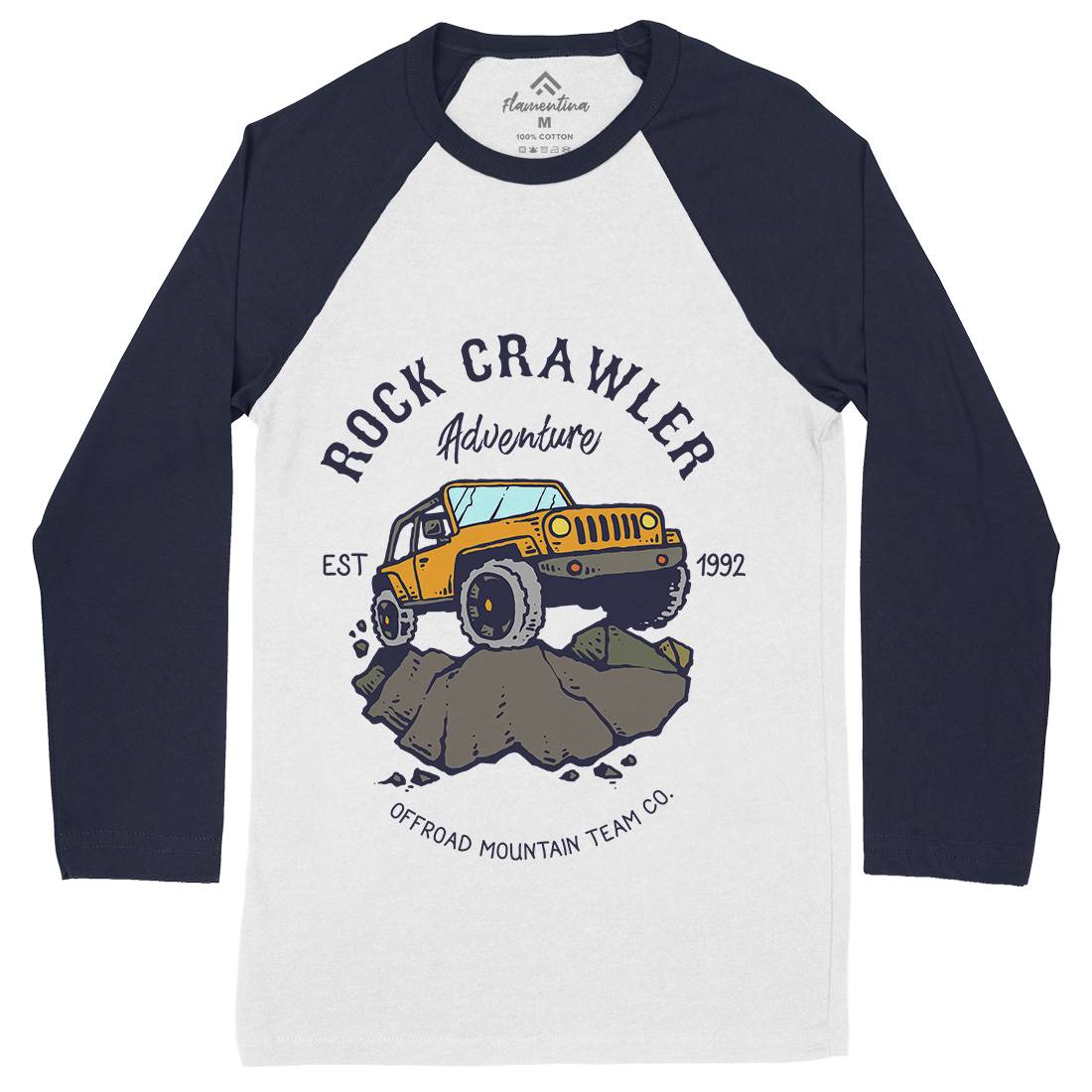 Rock Crawler Adventure Mens Long Sleeve Baseball T-Shirt Cars C763