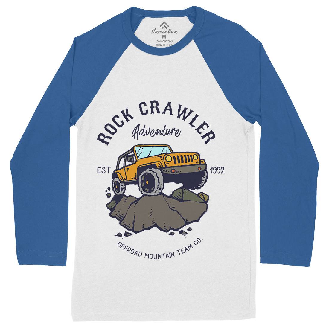 Rock Crawler Adventure Mens Long Sleeve Baseball T-Shirt Cars C763