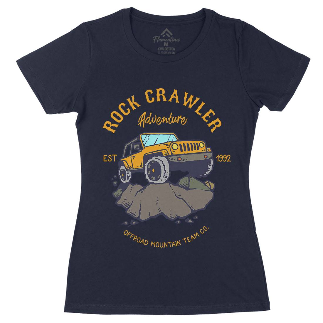Rock Crawler Adventure Womens Organic Crew Neck T-Shirt Cars C763