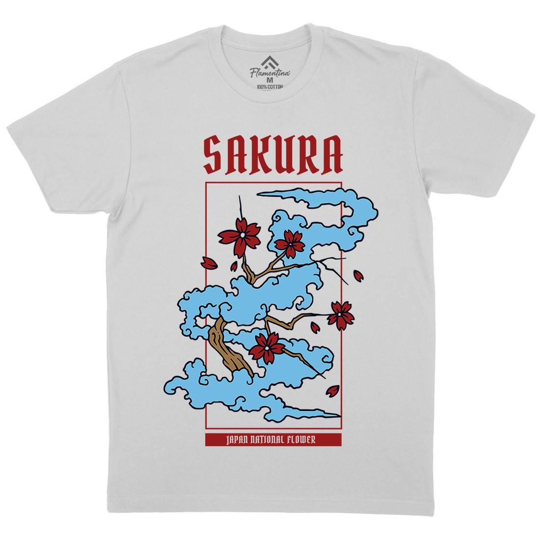 Sakura Mens Crew Neck T-Shirt Asian C766