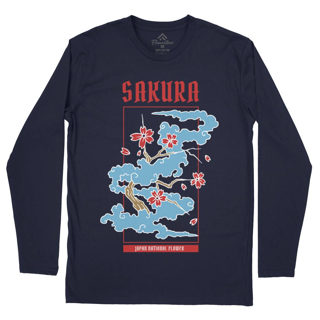 Sakura Mens Long Sleeve T-Shirt Asian C766
