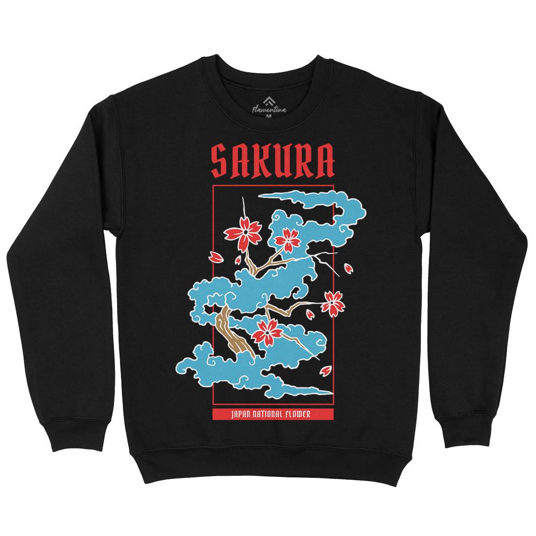 Sakura Mens Crew Neck Sweatshirt Asian C766