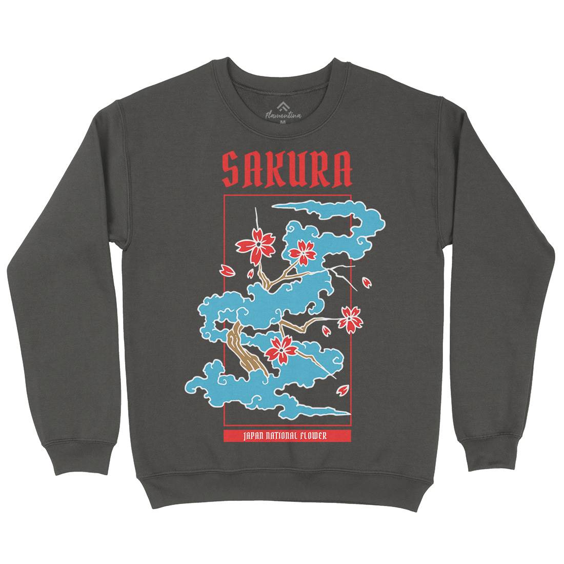 Sakura Mens Crew Neck Sweatshirt Asian C766