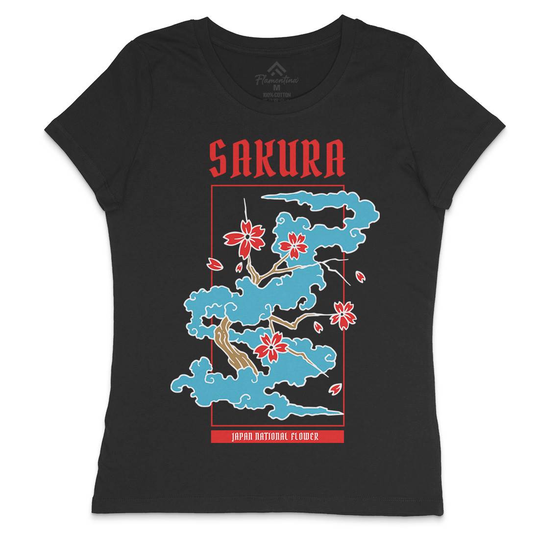 Sakura Womens Crew Neck T-Shirt Asian C766