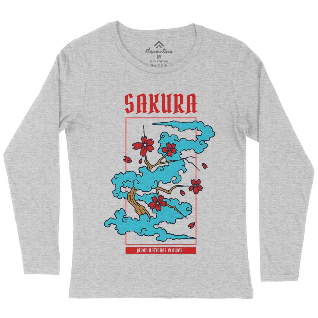 Sakura Womens Long Sleeve T-Shirt Asian C766