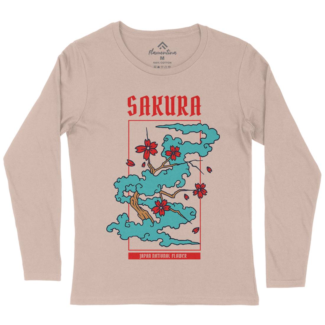 Sakura Womens Long Sleeve T-Shirt Asian C766