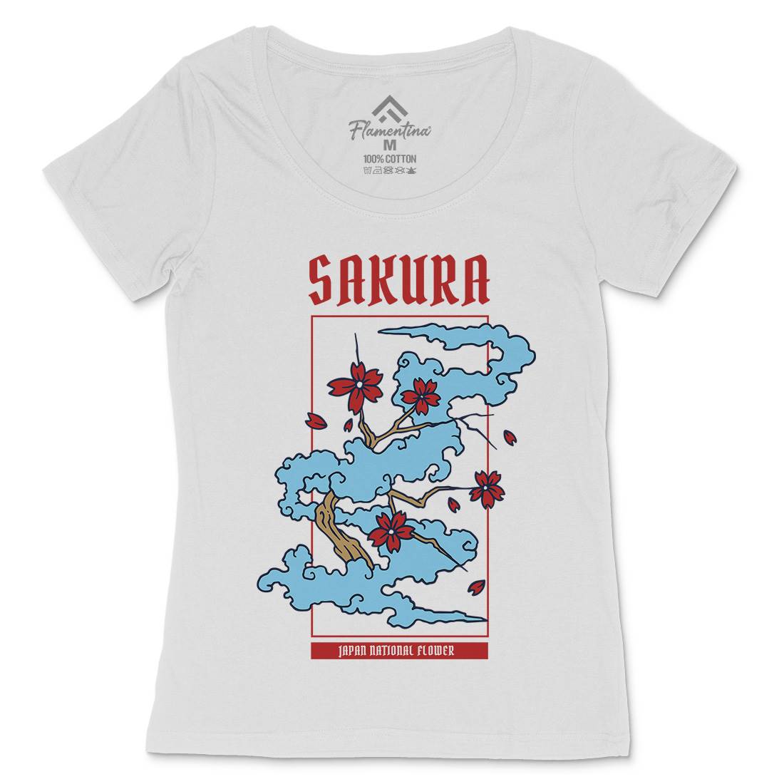 Sakura Womens Scoop Neck T-Shirt Asian C766