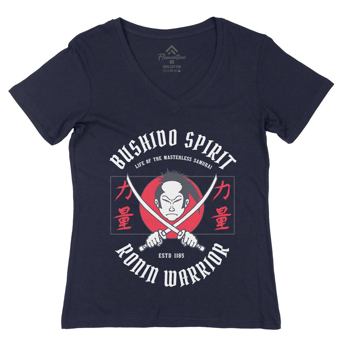 Samurai Womens Organic V-Neck T-Shirt Warriors C767