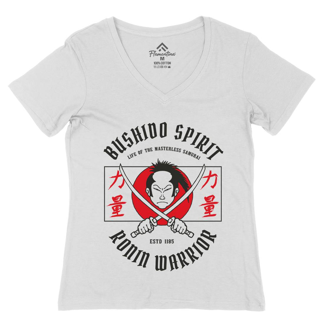 Samurai Womens Organic V-Neck T-Shirt Warriors C767