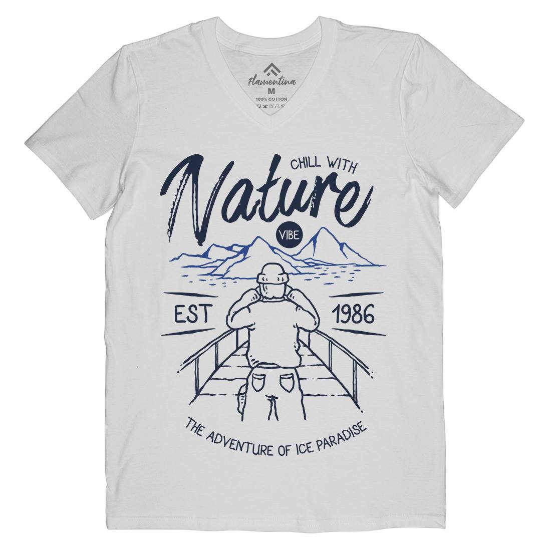 Searching Mens V-Neck T-Shirt Nature C769