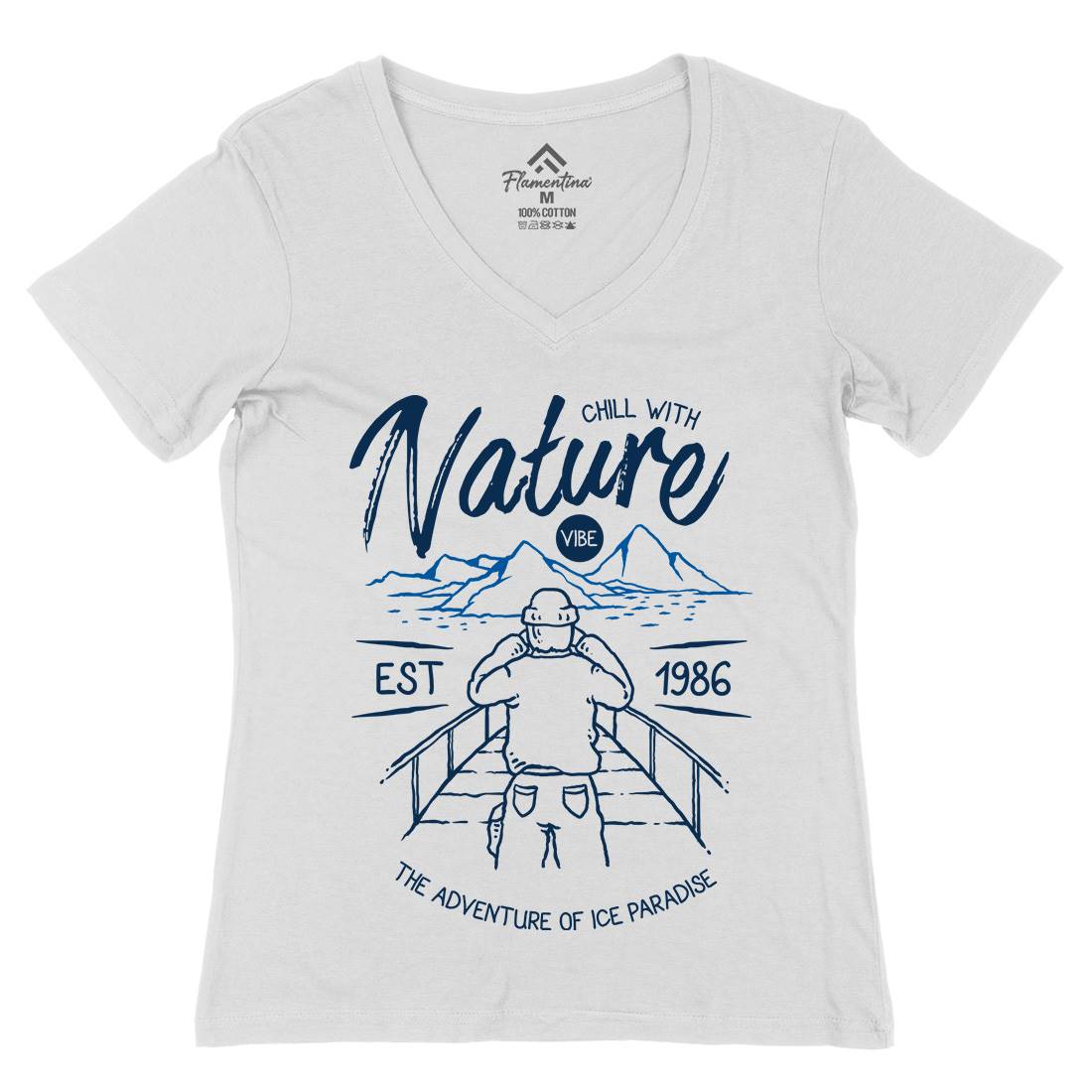 Searching Womens Organic V-Neck T-Shirt Nature C769