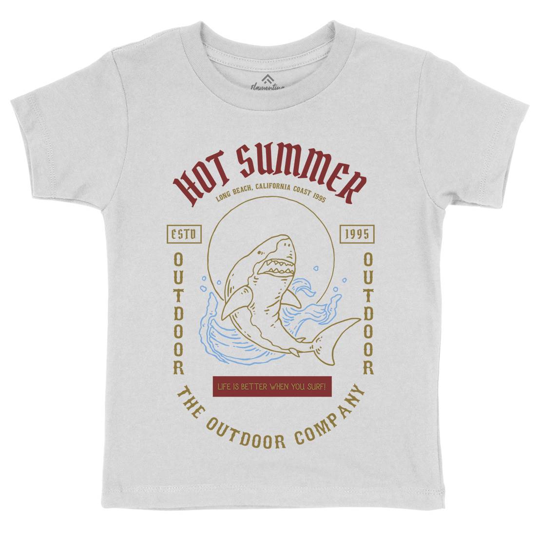 Shark Kids Crew Neck T-Shirt Navy C770
