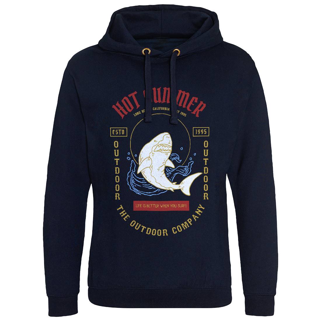 Shark Mens Hoodie Without Pocket Navy C770