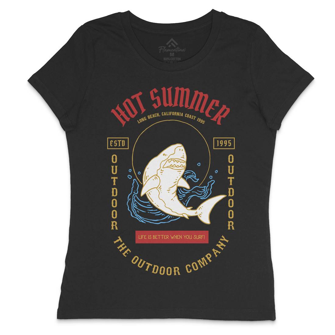 Shark Womens Crew Neck T-Shirt Navy C770