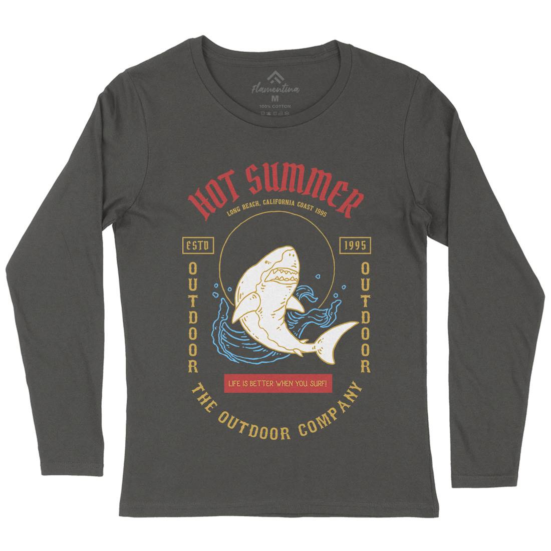 Shark Womens Long Sleeve T-Shirt Navy C770