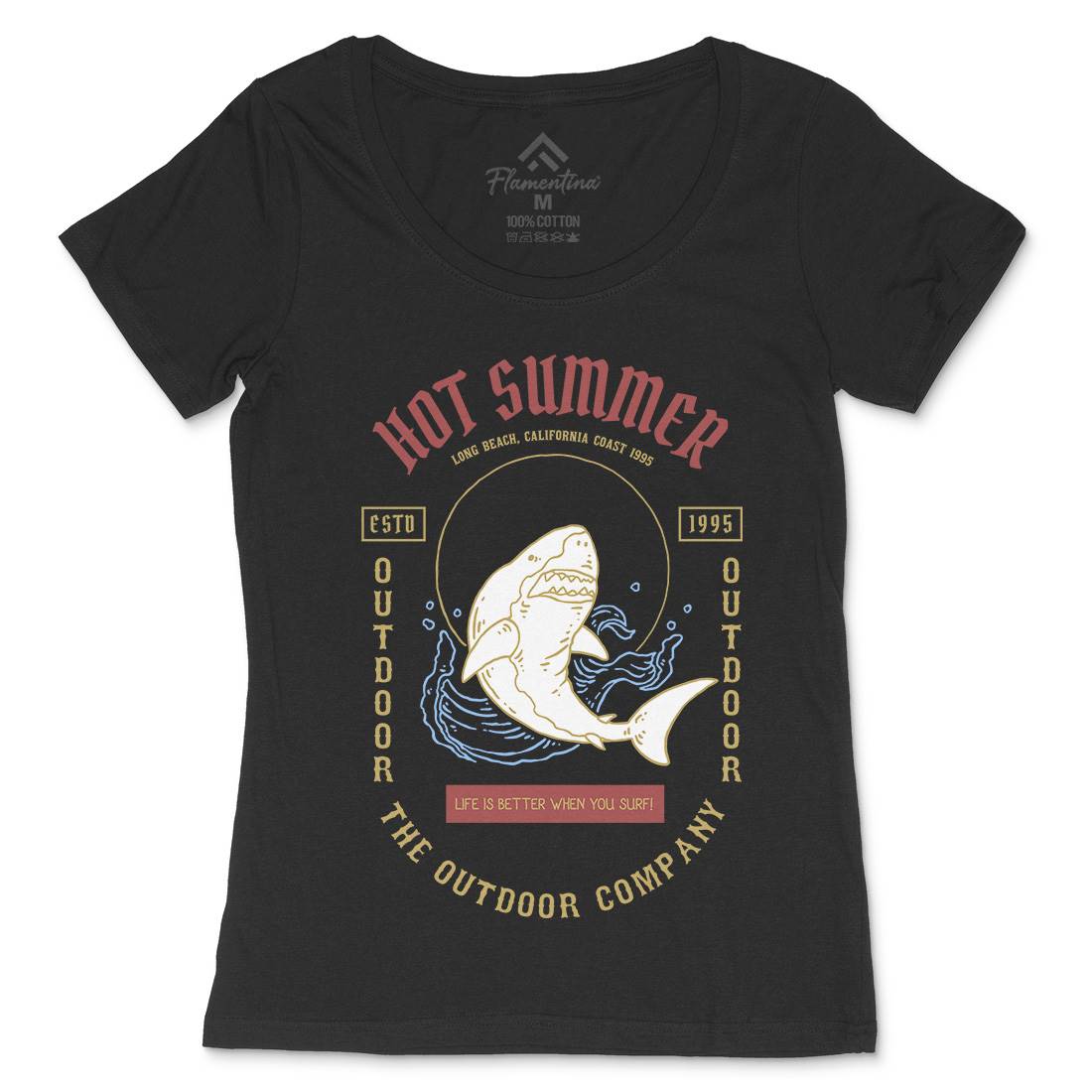 Shark Womens Scoop Neck T-Shirt Navy C770