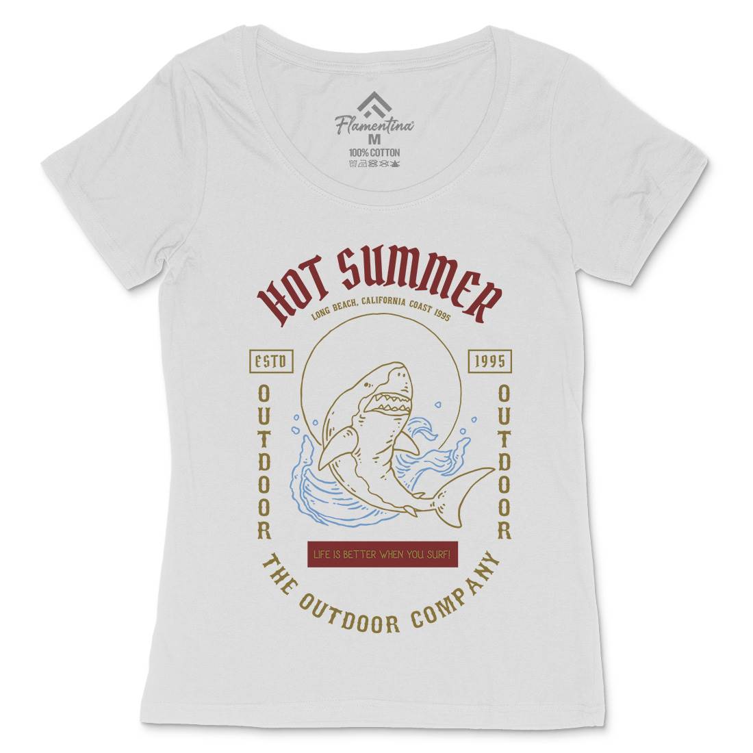 Shark Womens Scoop Neck T-Shirt Navy C770