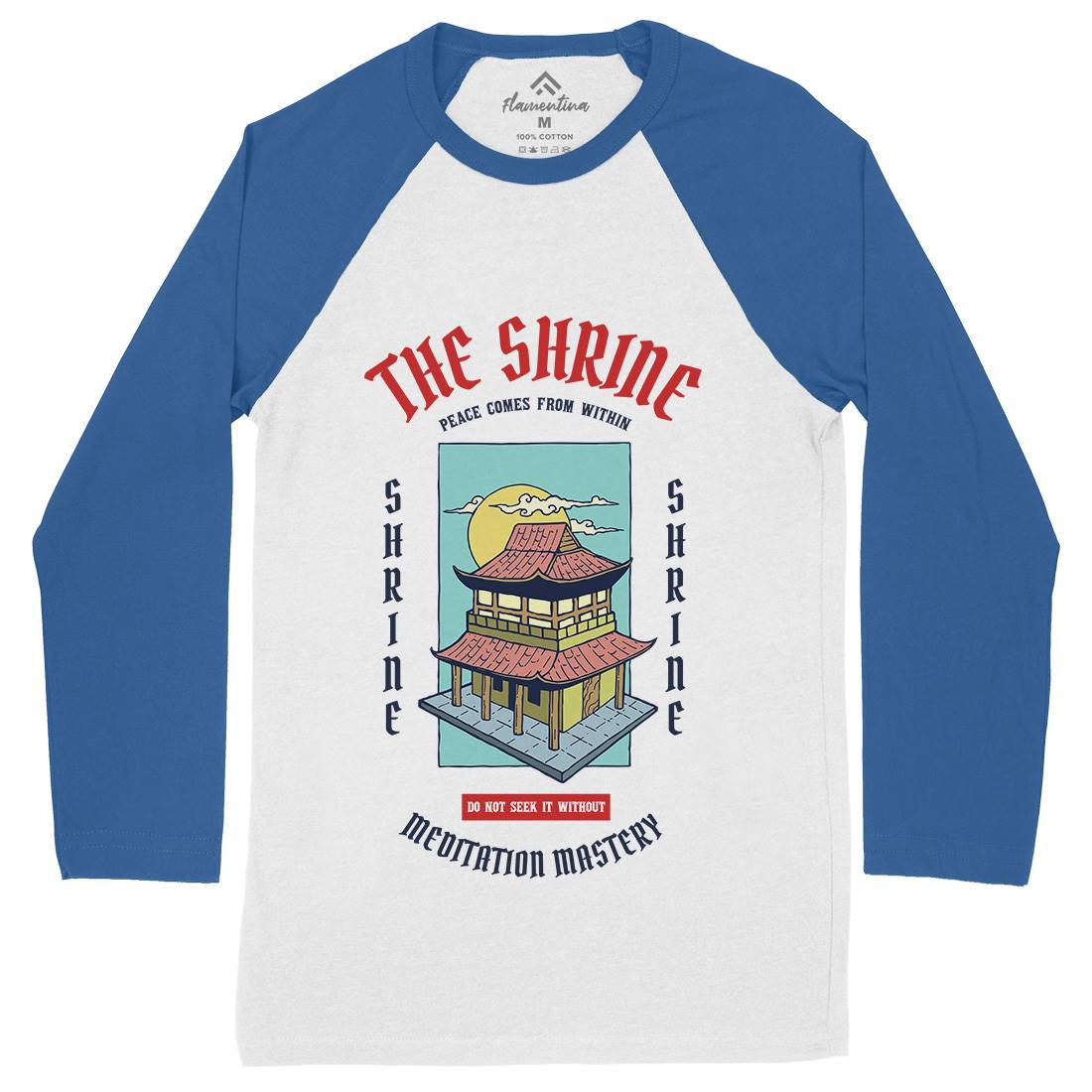 Shrine Mens Long Sleeve Baseball T-Shirt Asian C772