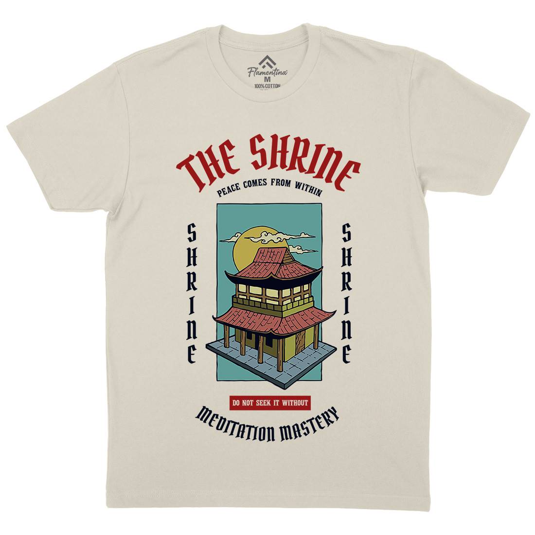 Shrine Mens Organic Crew Neck T-Shirt Asian C772